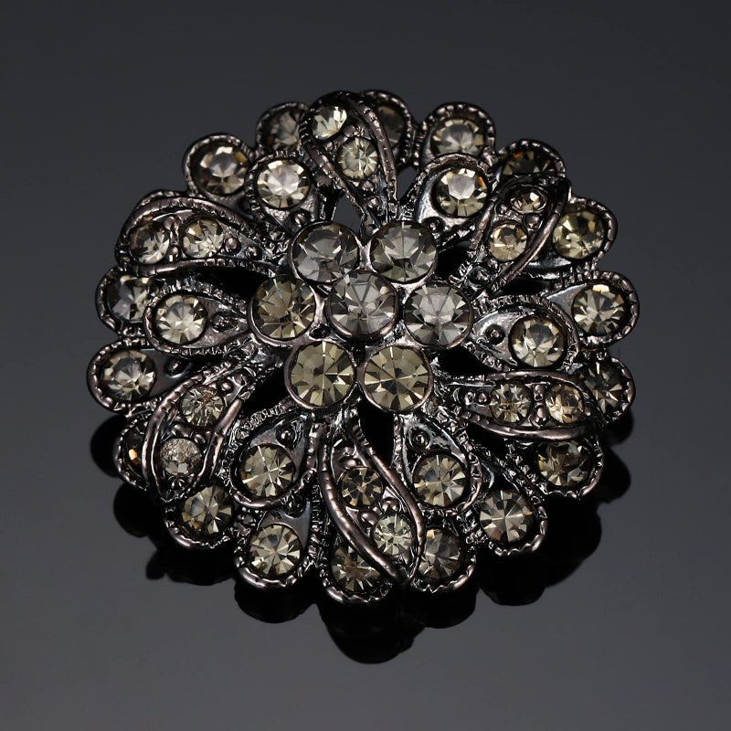 Rytenz 4 Pcs Sliver Rhinestone Buttons Crystal Embellishments for Clothing Jewelry Making DIY Decoration Bottons for Sewing Crafts Wedding Bridal (Button-2) - Image 4