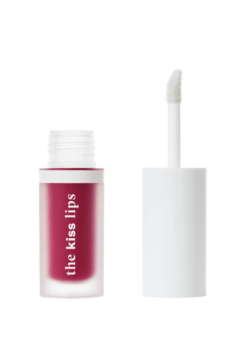 Kiss Lips Liquid Lipstick with Soft, Matte Finish, Light Formula, 05 Raspberry Red