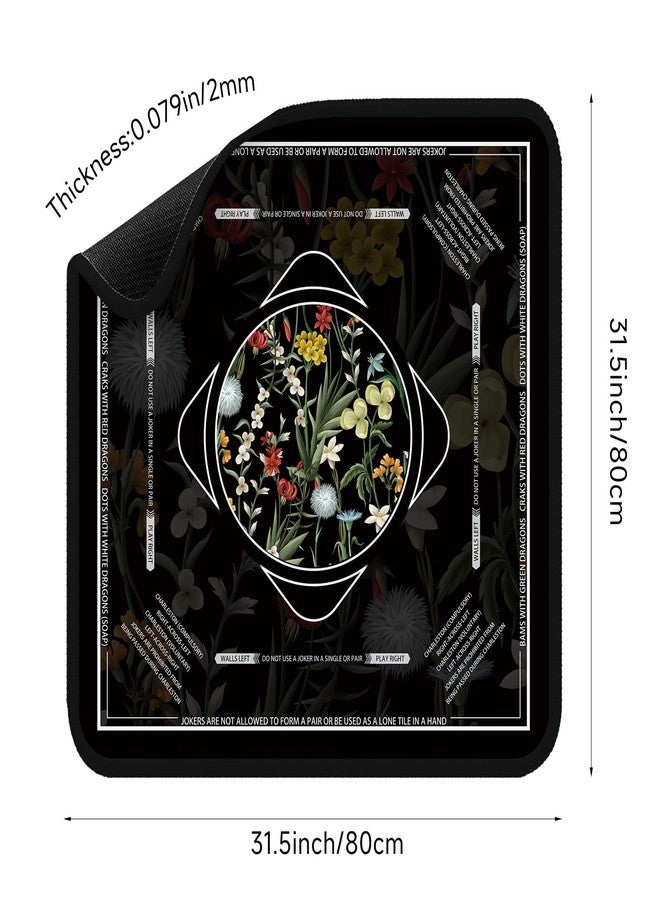 molovsiny Mahjong Mat for Table Durable Mahjong Table Cover with Unique Design, Premium Mahjong Accessories, Perfect Mahjong Gifts for Women, Game Mat for Mahjong and Board Game Enthusiasts (Nocturne Blossom) - Image 2