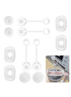 fantasize 12 PCS Silicone Spill Proof Stopper Set for Cup 1.0 and Cup 2.0 40oz or 30oz, Reusable Straw Cover Including 4 Square Spill Stopper, 4 Round Leak Stopper and 4 Straw Cover Cap White  - Image 1