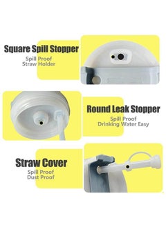 fantasize 12 PCS Silicone Spill Proof Stopper Set for Cup 1.0 and Cup 2.0 40oz or 30oz, Reusable Straw Cover Including 4 Square Spill Stopper, 4 Round Leak Stopper and 4 Straw Cover Cap White  - Image 4