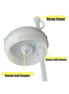 fantasize 12 PCS Silicone Spill Proof Stopper Set for Cup 1.0 and Cup 2.0 40oz or 30oz, Reusable Straw Cover Including 4 Square Spill Stopper, 4 Round Leak Stopper and 4 Straw Cover Cap White  - Image 5