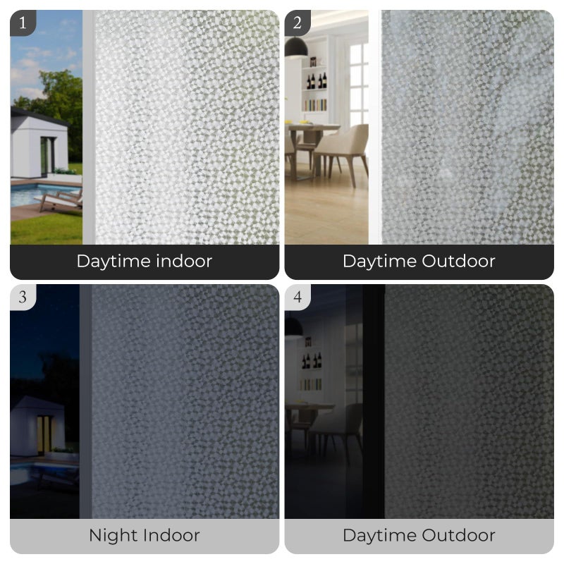 ADD.HERES Window Privacy Film, Glass Decorative Static Cling, Removable Sun Blocking Vinyl Covering,Window Film for Home Kitchen Living Room, Floral Shadows, 17.3" x 78.7" - Image 4