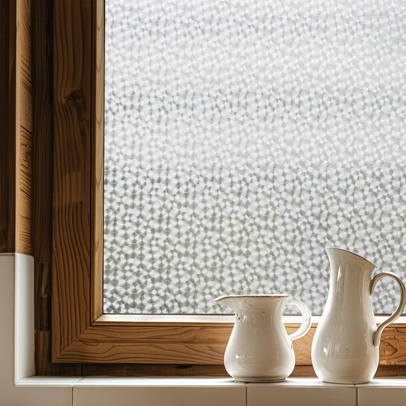 ADD.HERES Window Privacy Film, Glass Decorative Static Cling, Removable Sun Blocking Vinyl Covering,Window Film for Home Kitchen Living Room, Floral Shadows, 17.3" x 78.7" - Image 1