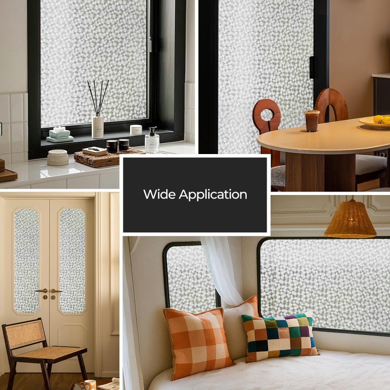 ADD.HERES Window Privacy Film, Glass Decorative Static Cling, Removable Sun Blocking Vinyl Covering,Window Film for Home Kitchen Living Room, Floral Shadows, 17.3" x 78.7" - Image 5