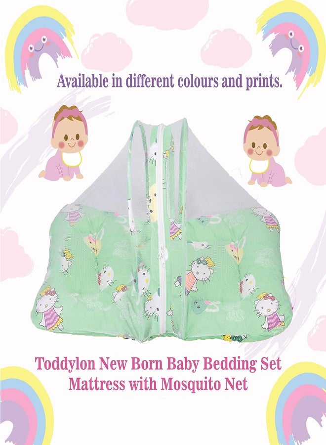 Toddylon سرير توديلون للأطفال حديثي الولادة، مزود بناموسية، مصنوع من القطن، قابل للطي (من 0 إلى 6 أشهر)، أخضر - Image 2