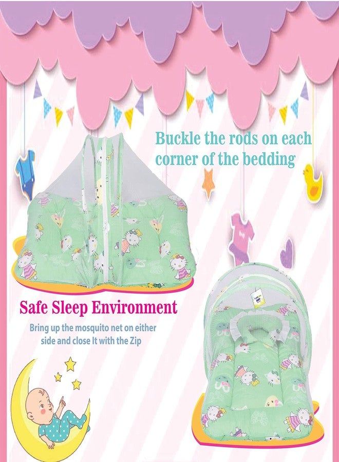 Toddylon سرير توديلون للأطفال حديثي الولادة، مزود بناموسية، مصنوع من القطن، قابل للطي (من 0 إلى 6 أشهر)، أخضر - Image 4