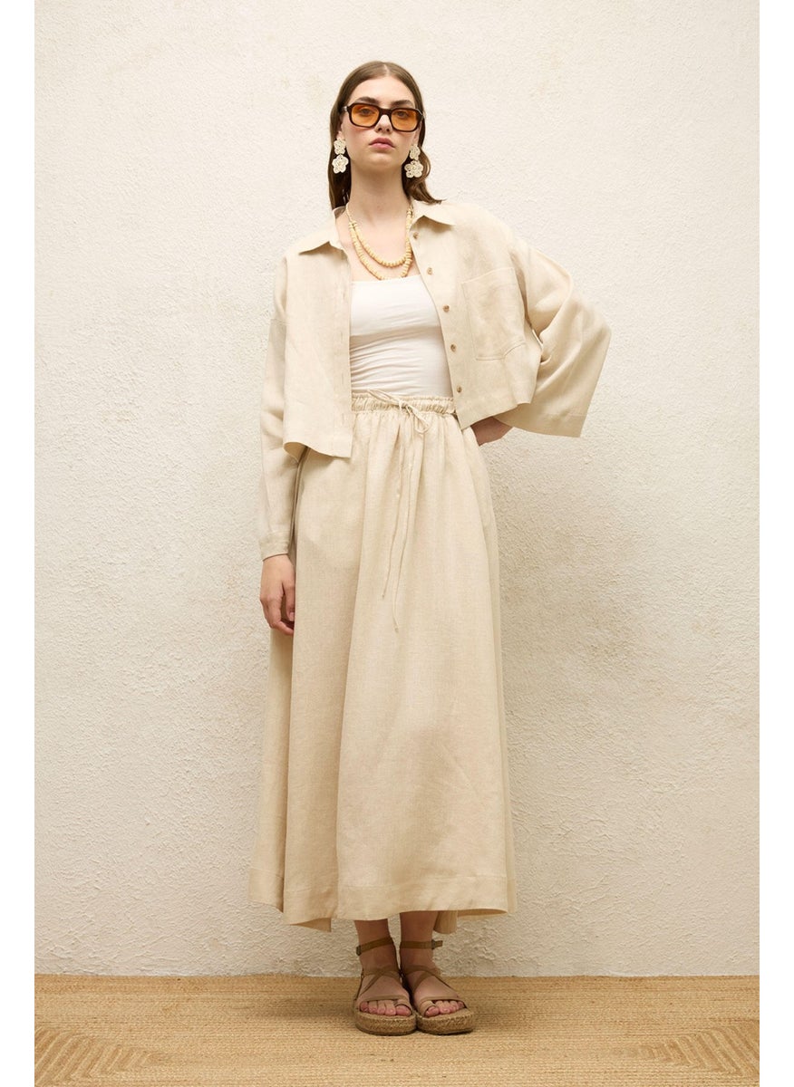 Loose Fit Linen Skirt Beige - pzsku/Z8DED91346031D25CA1B6Z/45/_/1741264933/ff670c1e-9aa5-4d75-a19d-98c25b0dec15