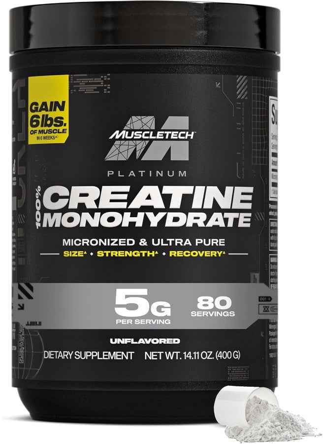MuscleTech Platinum 100%  Creatine Unflavoured 80 Servings 400g - Image 1