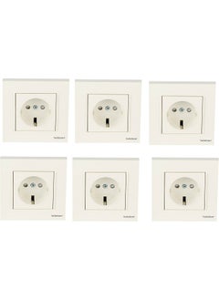 Netelsan Grounded White Socket 6 Pieces 