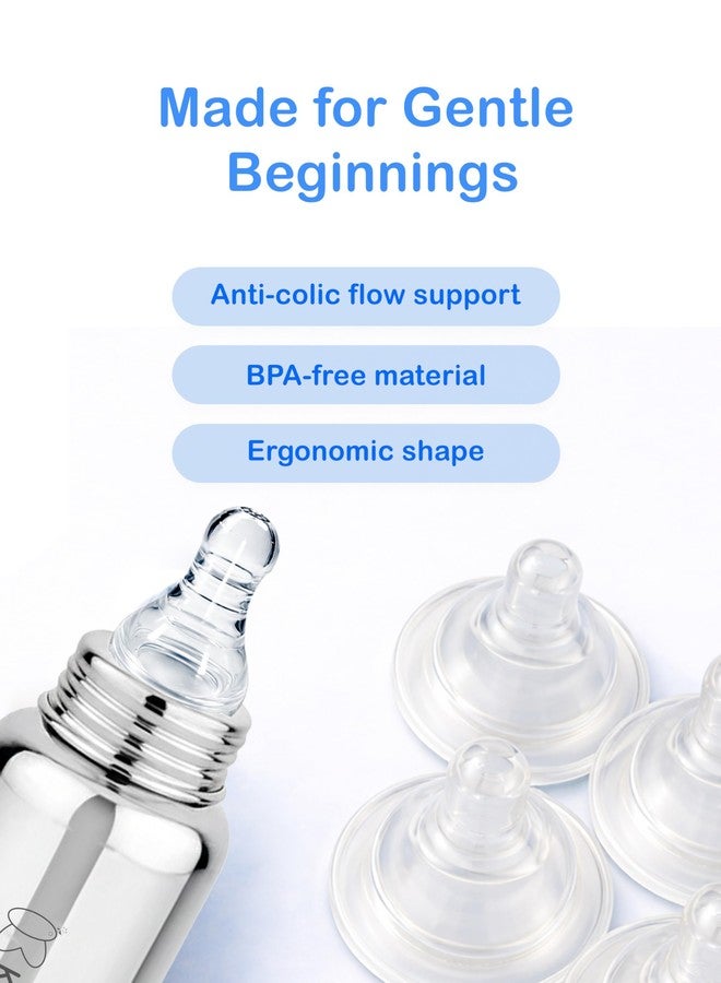 Kidbea Steel Feeding Bottle 250ml for Newborns with Extra 4 Silicon Nipples | BPA Free, Food Grade, Leakproof | Safe & Durable Baby Milk Feeder - Image 5