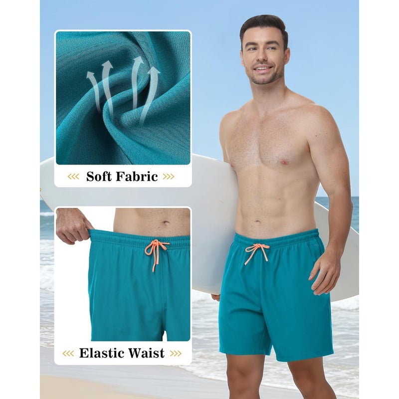 Zoofly Mens Swim Trunks 2 in 1 Swim Shorts Quick Dry Board Shorts with Zipper Pockets and Compression Liner - Image 5