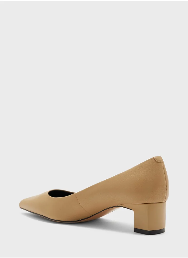 TOMMY HILFIGER Pointed Toe Mid Heel Pumps