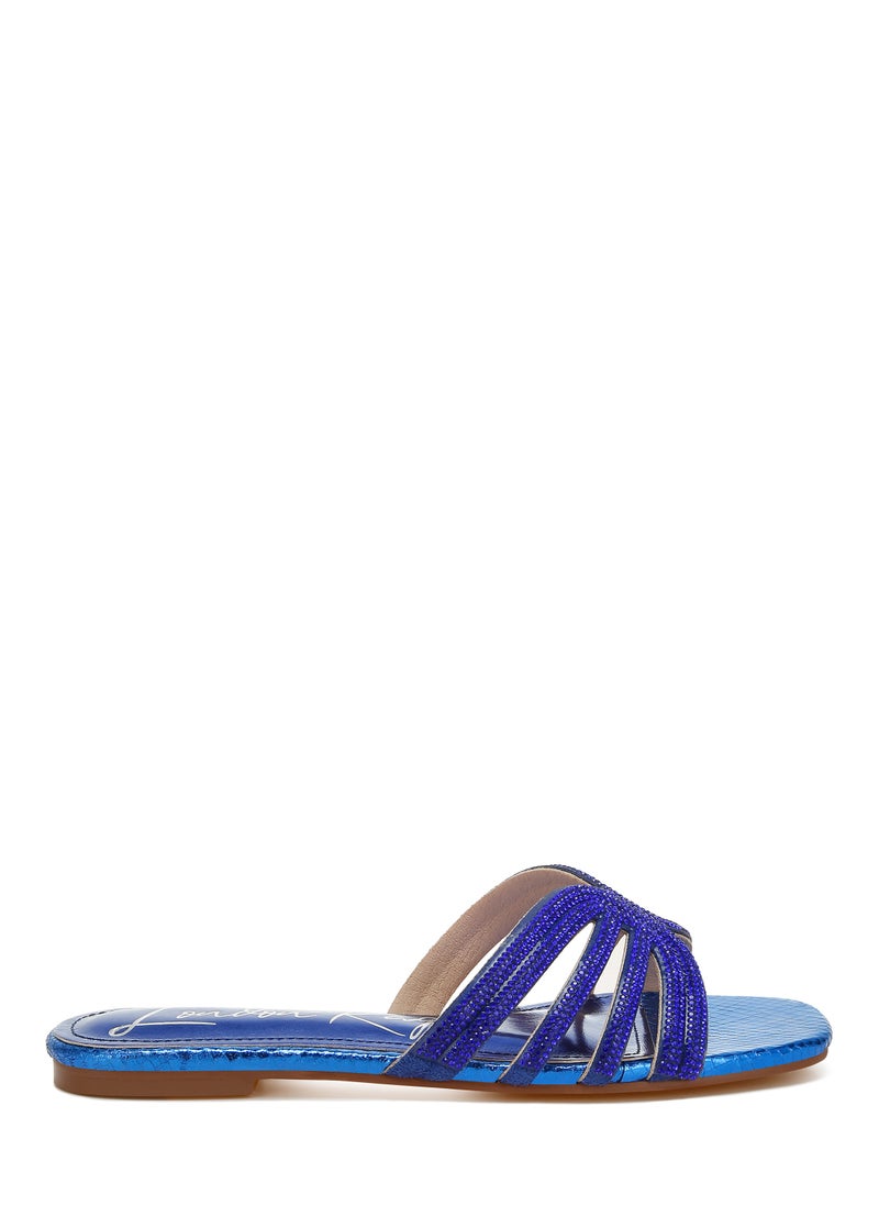 London Rag Rhinestone Cut Out Flats in Royal Blue  - Image 1
