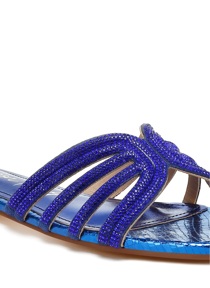 London Rag Rhinestone Cut Out Flats in Royal Blue  - Image 5