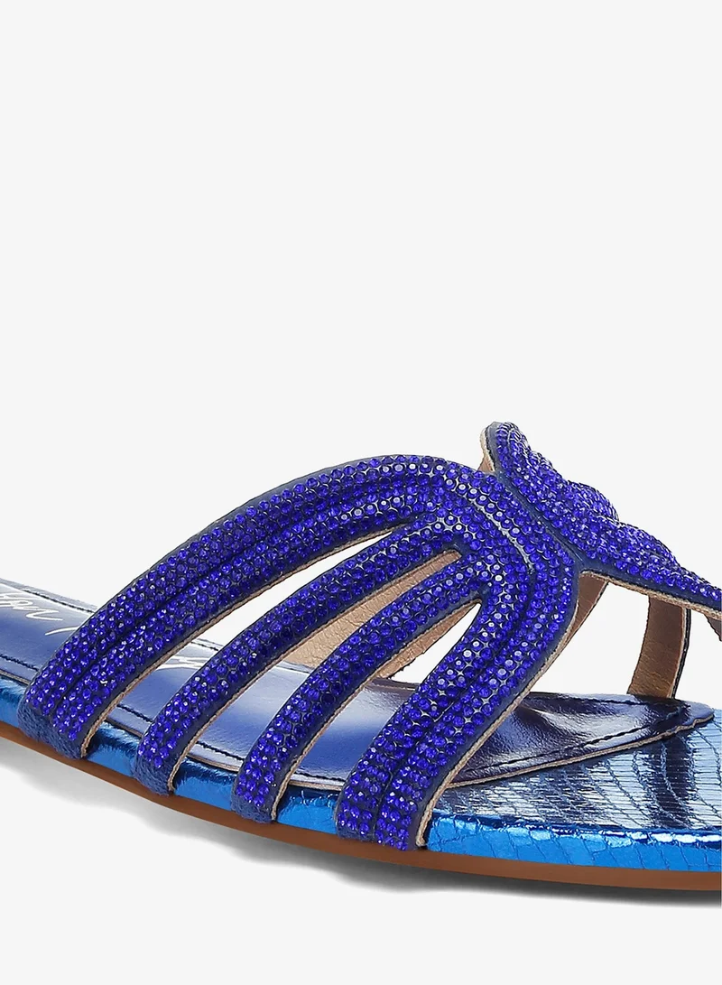 London Rag Royal Blue London Rag Women's Rhinestone Cut Out Flats in Royal Blue for Women | Best Price UAE