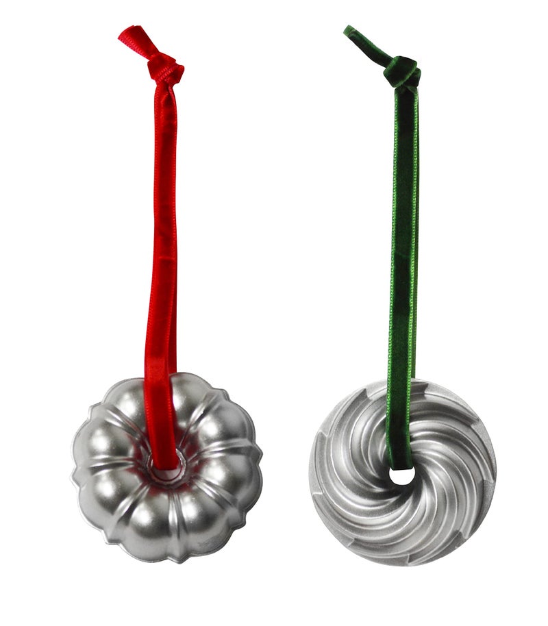 Nordic Ware Bundt Ornament Set  Silver  2-Pieces - Image 1