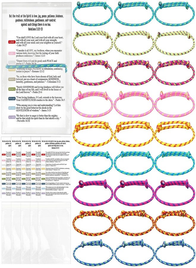 Yinkin 36 Sets Christian Gifts Bulk Scripture Bracelets Adjustable Bible Bracelets Fruit of The Spirit Handmade Braided Religious Gifts for Christmas Teachers Students Church Sunday School - Image 1