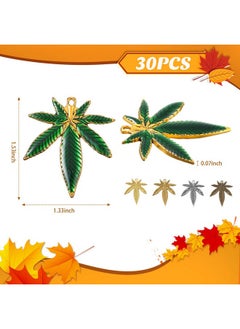 Mtlee 30 Pieces Vintage Leaf Charms Tree Leaves Fall Pendants For Earring Jewelry Making Dangle Earrings Diy Bracelet Necklace Making(Assorted Color)  - Image 2