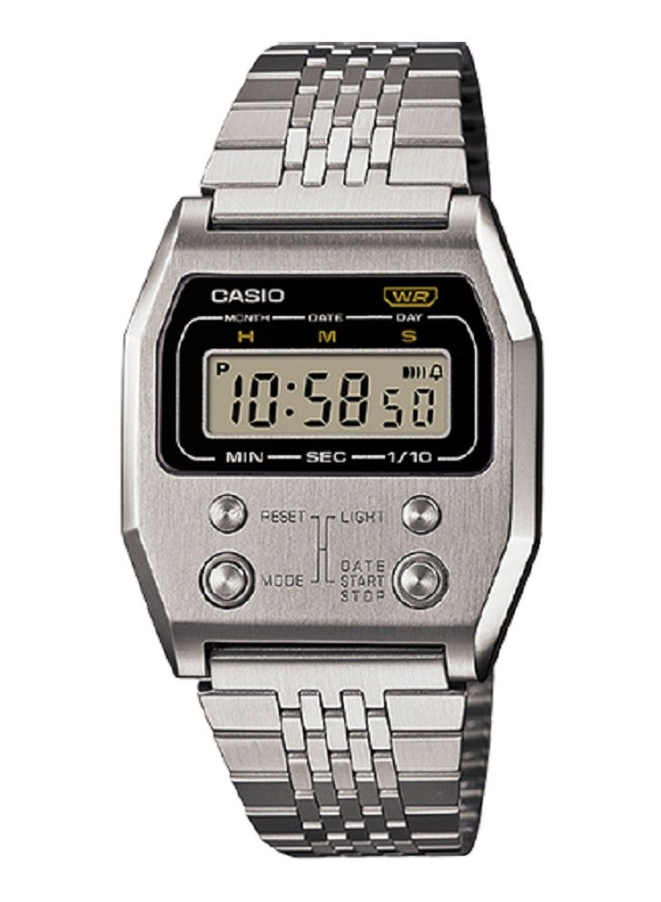 Casio Women Watch Vintage Digital Clear Dial Stainless Steel Band A1100D-1DF. - Image 1