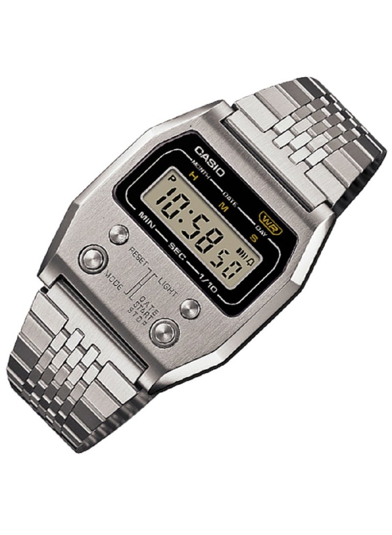 Casio Women Watch Vintage Digital Clear Dial Stainless Steel Band A1100D-1DF. - Image 2