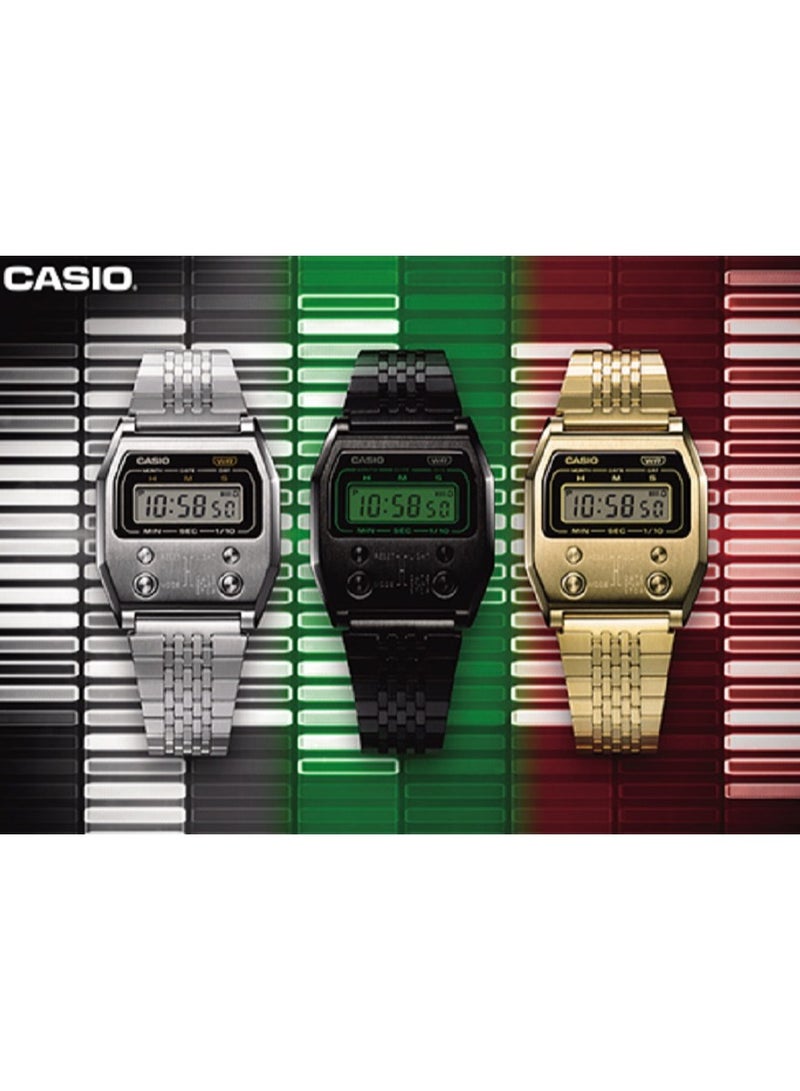 Casio Women Watch Vintage Digital Clear Dial Stainless Steel Band A1100D-1DF. - Image 5