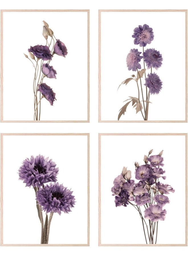 Insire Set of 4 Purple Flower Prints - Image 1