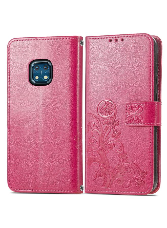 erorex Case For Nokia XR 20 Four-leaf Clasp Embossed Buckle Mobile Phone Protection Leather Case with Lanyard & Card Slot & Wallet & Bracket Function - Image 2