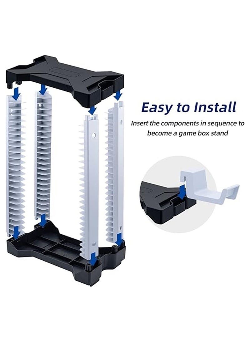 Generic - Game Storage Tower, Multifunction Video Game Shelf, Universal Video Game Storage, for 24 game Disk, 2 Headsets Controllers Holder, Games Gamer Gift - Image 1