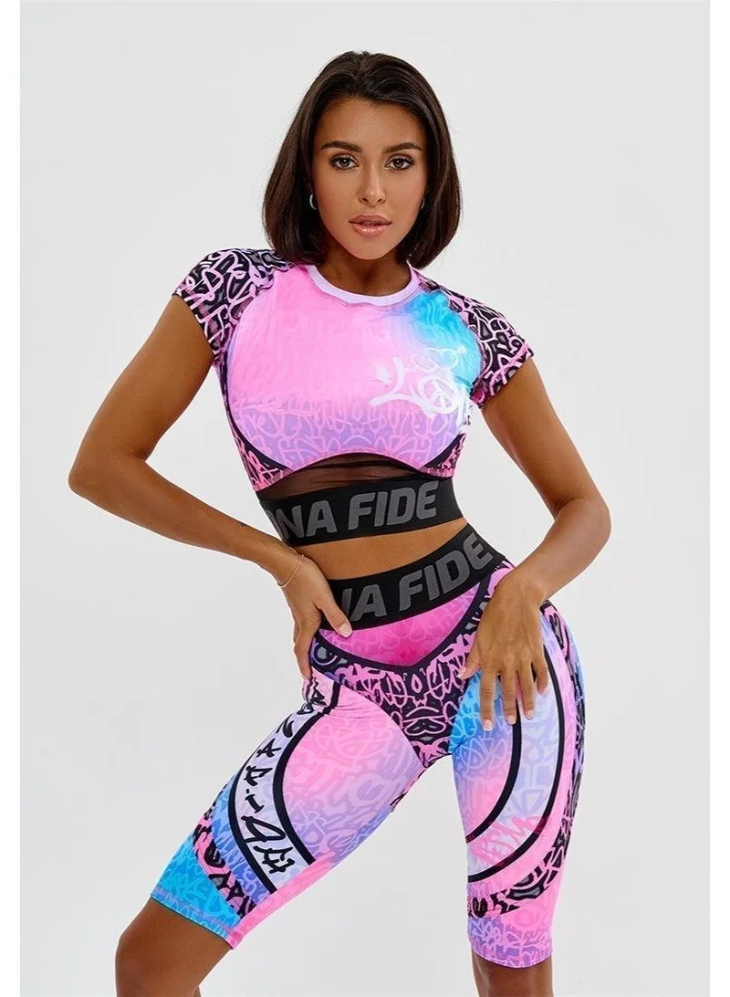 Bona Fide Extra push Up Lyc Graffiti Extra High Waist Biker Gym Shorts for Women for Women | Best Price UAE