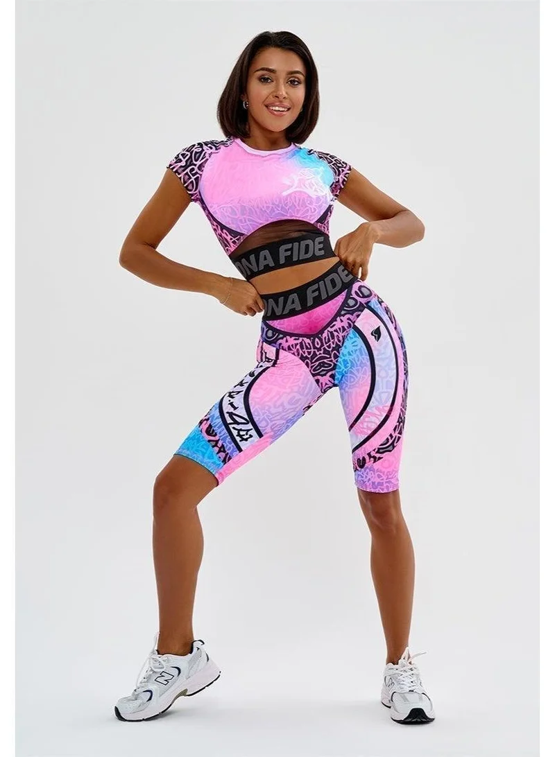 Bona Fide Extra push Up Lyc Graffiti Extra High Waist Biker Gym Shorts for Women for Women | Best Price UAE