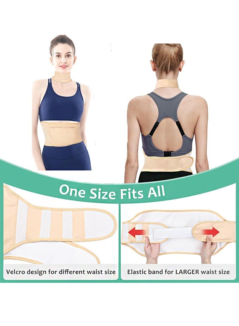 HaLunhi Liver Detox Castor Oil Pack, Set of 4 for Waist, Chest and Neck, Made of Organic Cotton Flannel and Waterproof PUL, Reusable Massage Castor Oil Pack Set with Oil-Leak-proof Design (Khaki) - Image 2