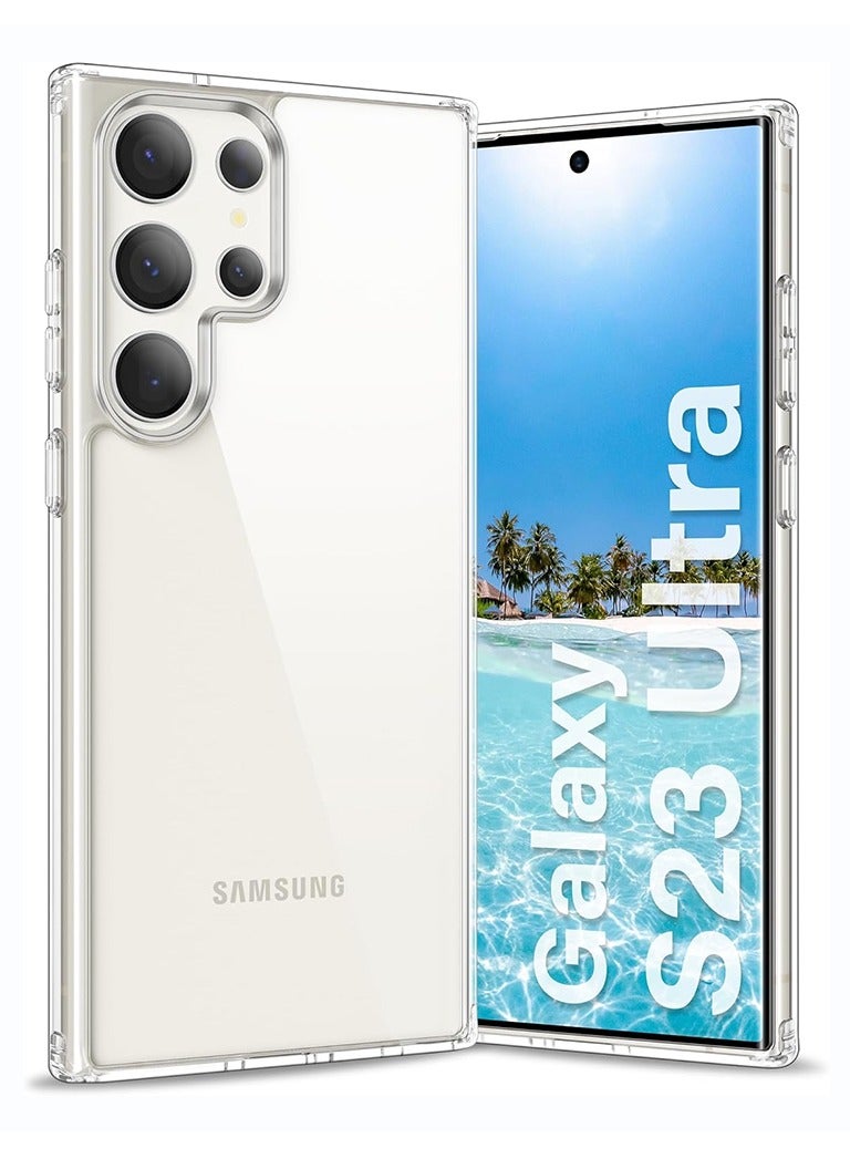 O Ozone Clear Classic Case Compatible With Samsung S23 Ultra | Transparent Slim Soft TPU Back Cover | Anti-Yellow Shockproof Protective Phone Case
