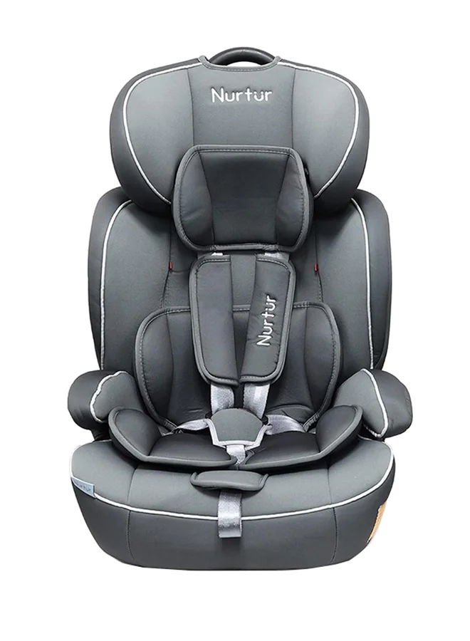 نورتر All-in-one Ragnar Convertible Car Seat, ultra-slim design with Rear-Facing, Forward-Facing, and Belt-Positioning Booster (Group 1/2/3), Upto 36kg - Grey Multi