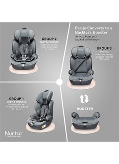 Nurtur Ragnar Baby/Kids 3-In-1 Car Seat + Booster Seat - Adjustable Headrest - Extra Protection - 5-Point Safety Harness - 9 Months To 12 Years  - Image 4