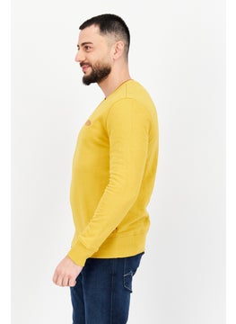 Levi's Men Crew Neck Brand Logo Long Sleeve Sweatshirt, Yellow  - Image 3