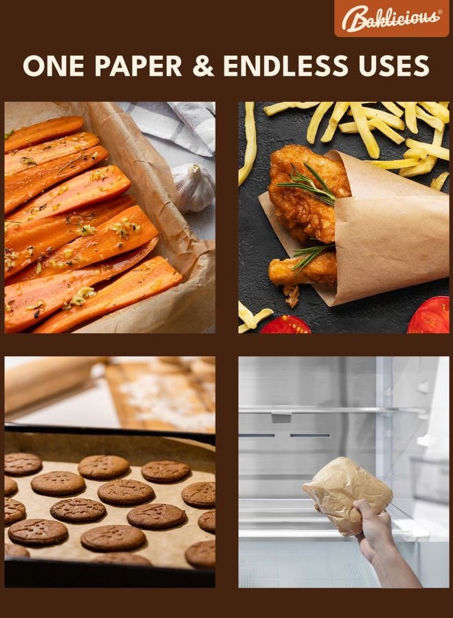 BAKLICIOUS 220 Pcs Unbleached Parchment Paper Baking Sheets, Pre-cut Heavy Duty Parchment Baking Paper for Air Fryer, Oven, Bakeware, Steaming, Cooking Bread, CupCake, Cookies - Image 5