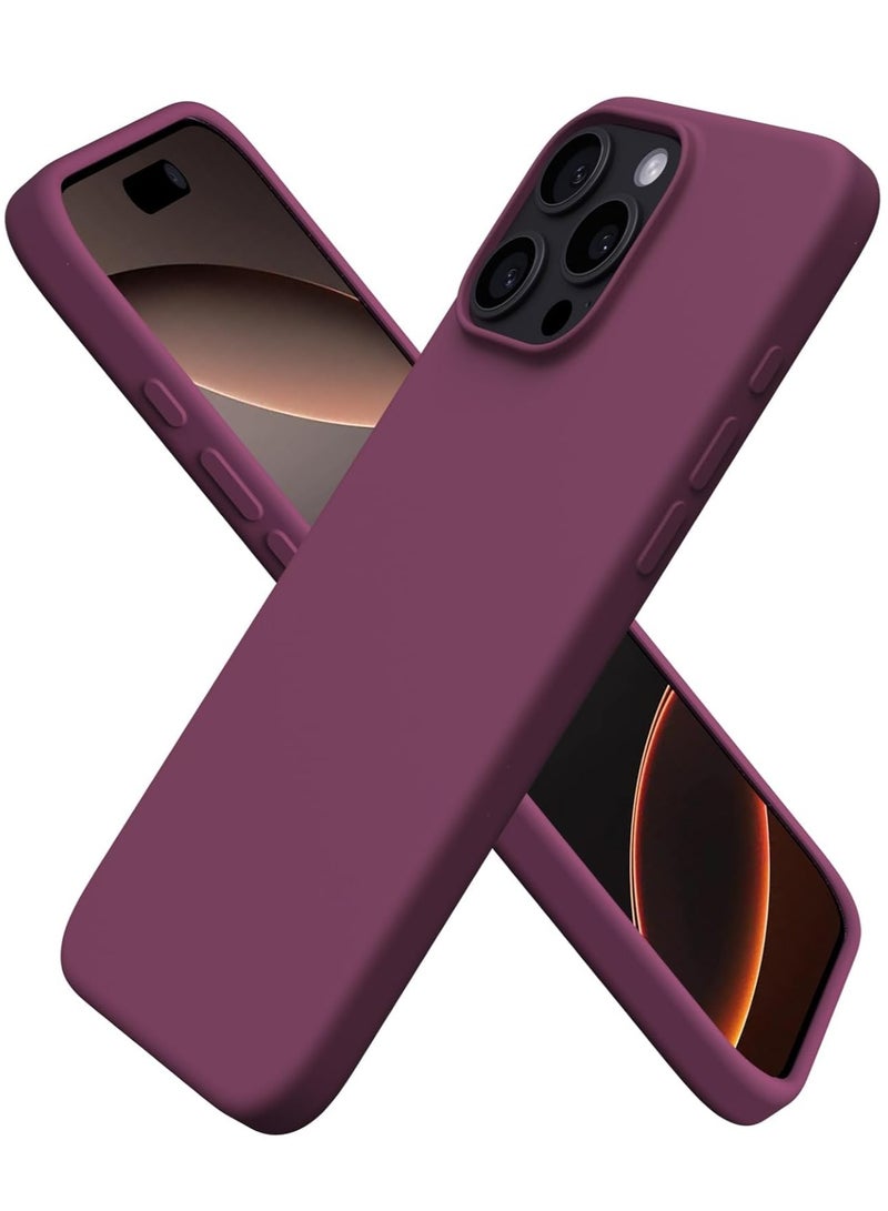 ELTRAZONE Wine Red Liquid Silicone Case for iPhone 16 Pro Max 6.9” - Sleek & Protective Cover - Image 1