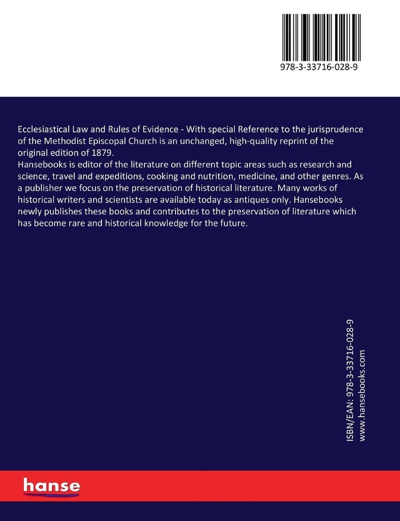 Ecclesiastical Law and Rules of Evidence: With special Reference to the jurisprudence of the Methodist Episcopal Church - Image 2