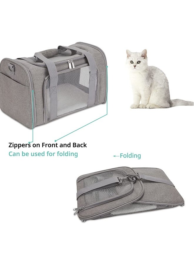 Cat Carrier Pet Dog Collapsible Carriers with Removable Fleece Pad Airline Approved for Soft Sided Travel Medium Puppy and Cats up to 15lbs 45*30*30cm - Image 3