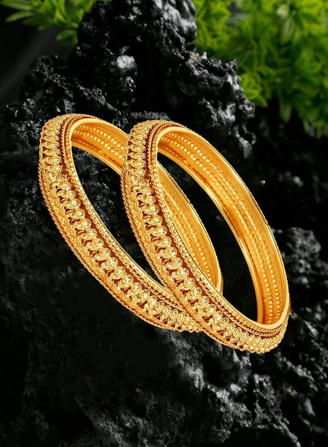 YouBella Gold Plated Bangles Jewellery for Girls and Women (2.8) - Image 2