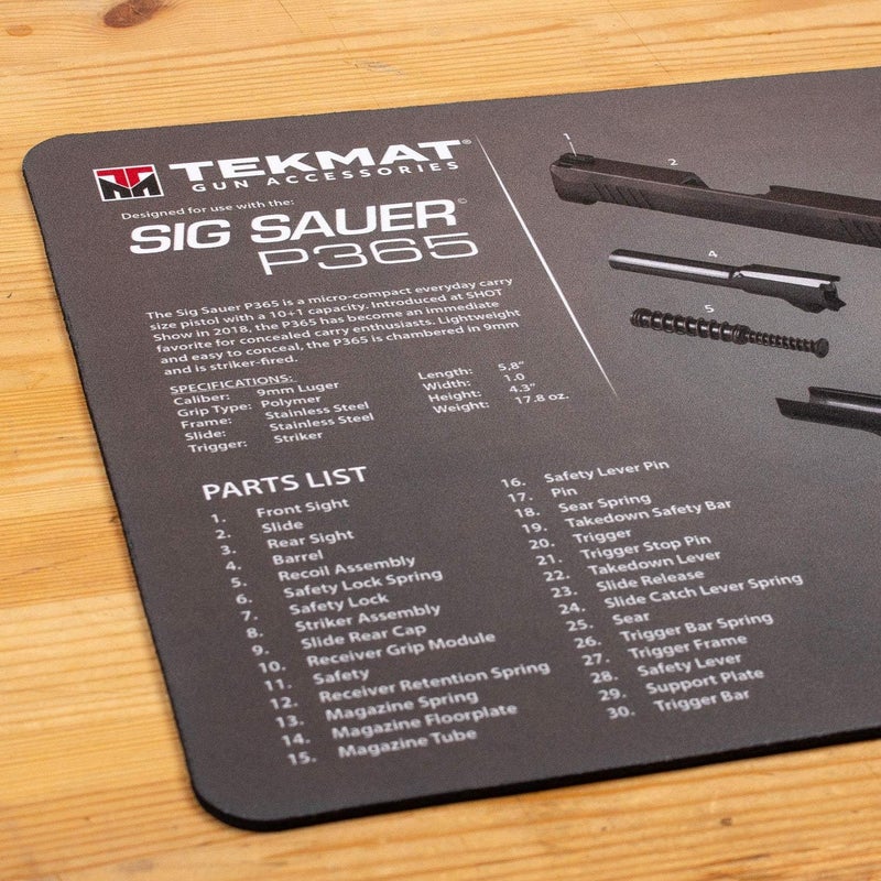 TekMat Cleaning Mat for use with Sig Sauer P365, Black (TEK-17-SIGP365) - Image 4