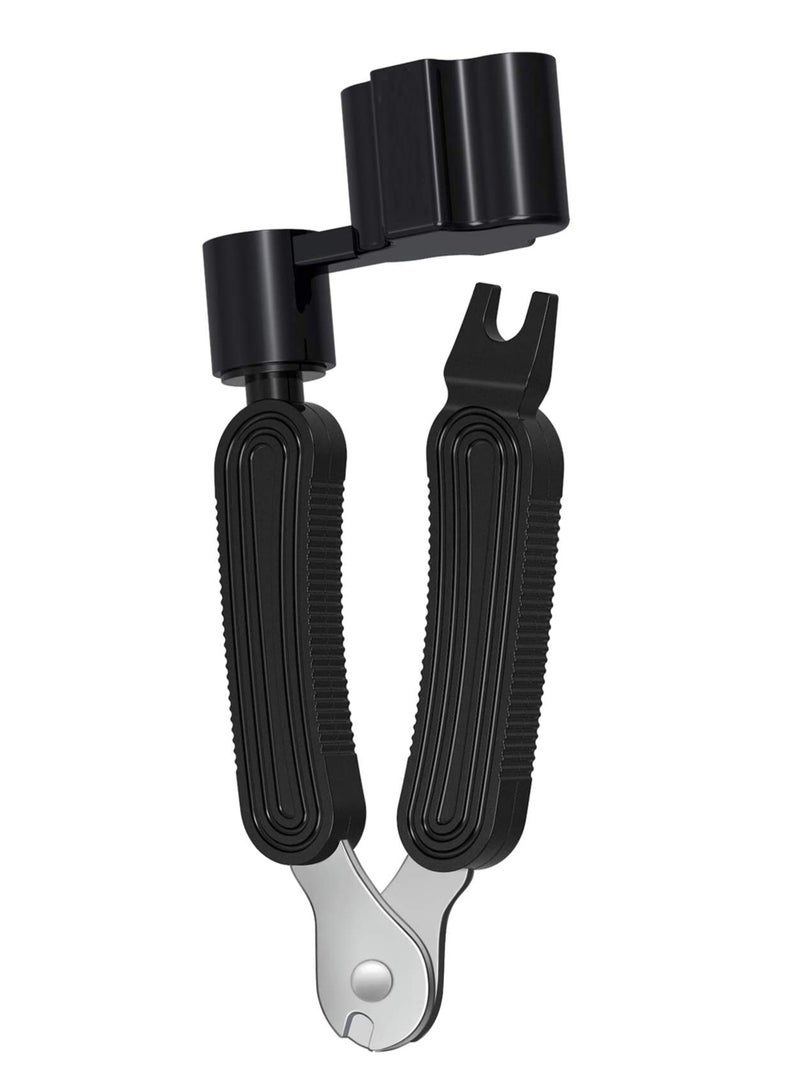 Built-in String Cutter, Professional Guitar Restringing Tool for Peg Winder Bridge Pin Puller and String Clippers, Guitar String Winder and Cutter, Fit to Guitars Bass Ukulele and Mandolin