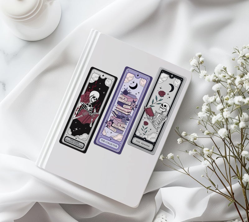 TwoDays Cute Tarot Bookmarks for Book Lovers - Dark Romance Fantasy Merch for Reading Women, Booktok Accessories Gifts for Bookish (Set of 10, 6'' X 2'') - Image 3