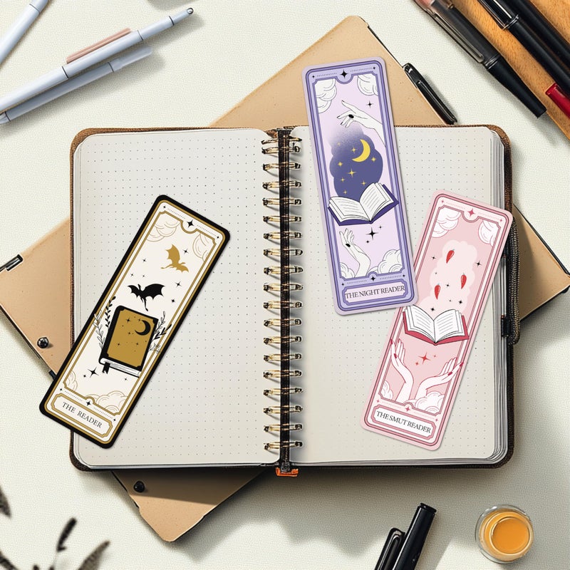 TwoDays Cute Tarot Bookmarks for Book Lovers - Dark Romance Fantasy Merch for Reading Women, Booktok Accessories Gifts for Bookish (Set of 10, 6'' X 2'') - Image 5