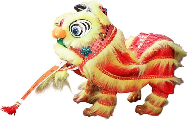 Traditional Chinese Hand String Puppet Marionette Lion Toy Red Yellow Handmade Decoration For Children Adults Party - Image 1