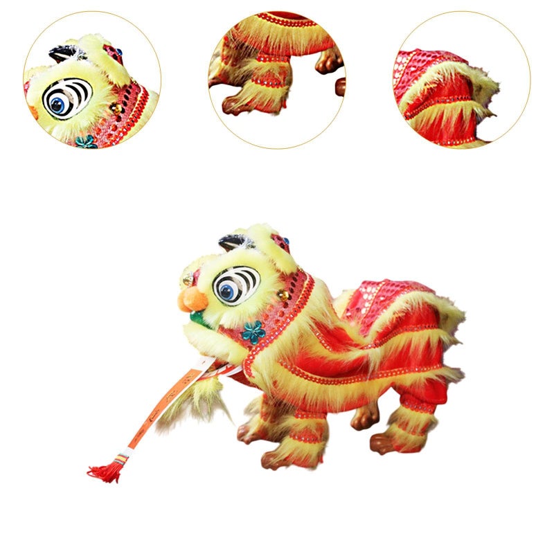 Traditional Chinese Hand String Puppet Marionette Lion Toy Red Yellow Handmade Decoration For Children Adults Party - Image 3