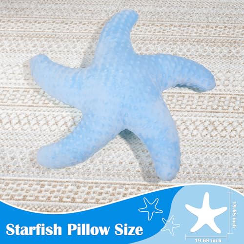 Marble Empire Starfish Pillow for Couch and Bed, Coastal Decor Throw Pillow, Ocean Beach Theme Accent Pillow for Living Room（Blue） - Image 3