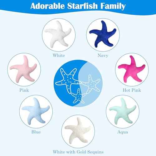 Marble Empire Starfish Pillow for Couch and Bed, Coastal Decor Throw Pillow, Ocean Beach Theme Accent Pillow for Living Room（Blue） - Image 5