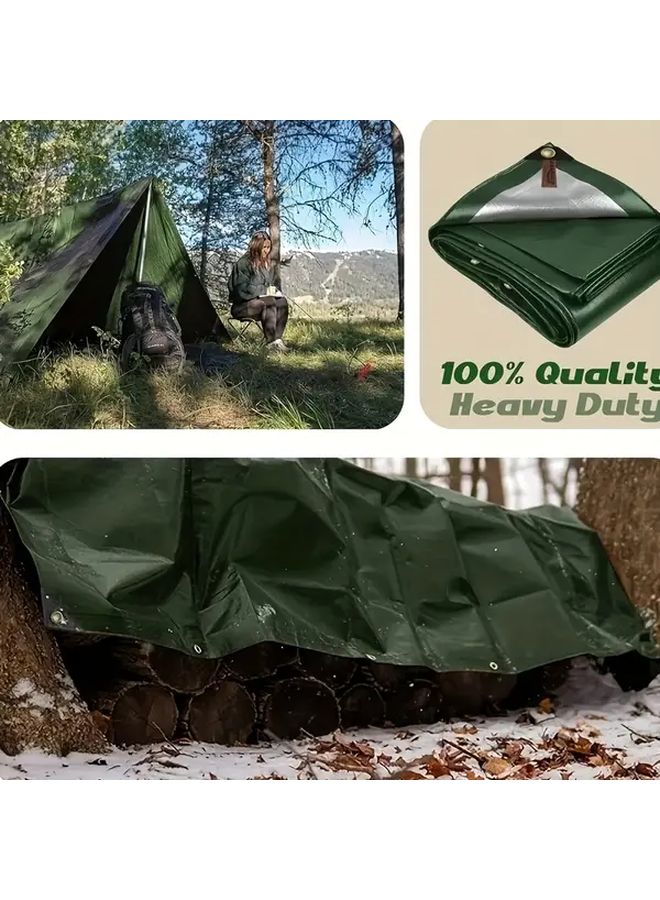 Multifunctional Waterproof Tarpaulin 157.48x196.85 Inch Plastic Outdoor Camping Cover - Image 4